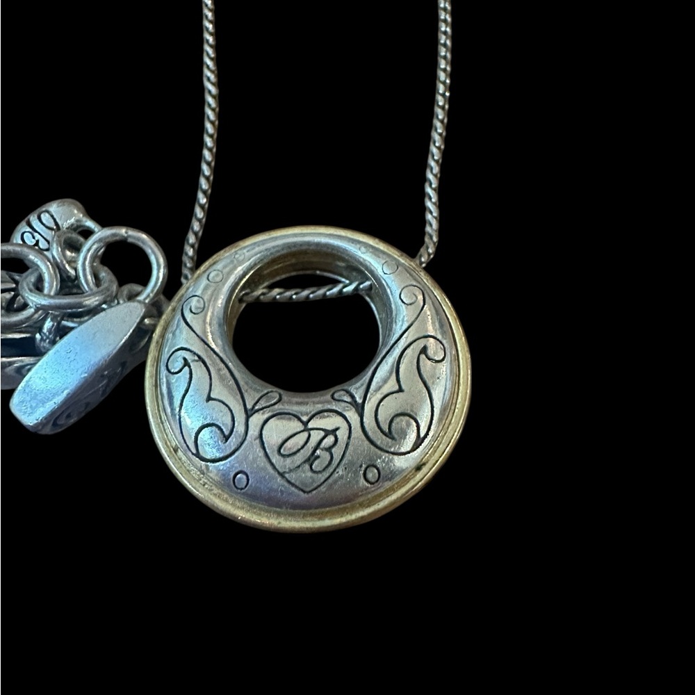 Brighton "ARIES Collection" Two-Tone Swarovski Crystal & Scrollwork Pendant!